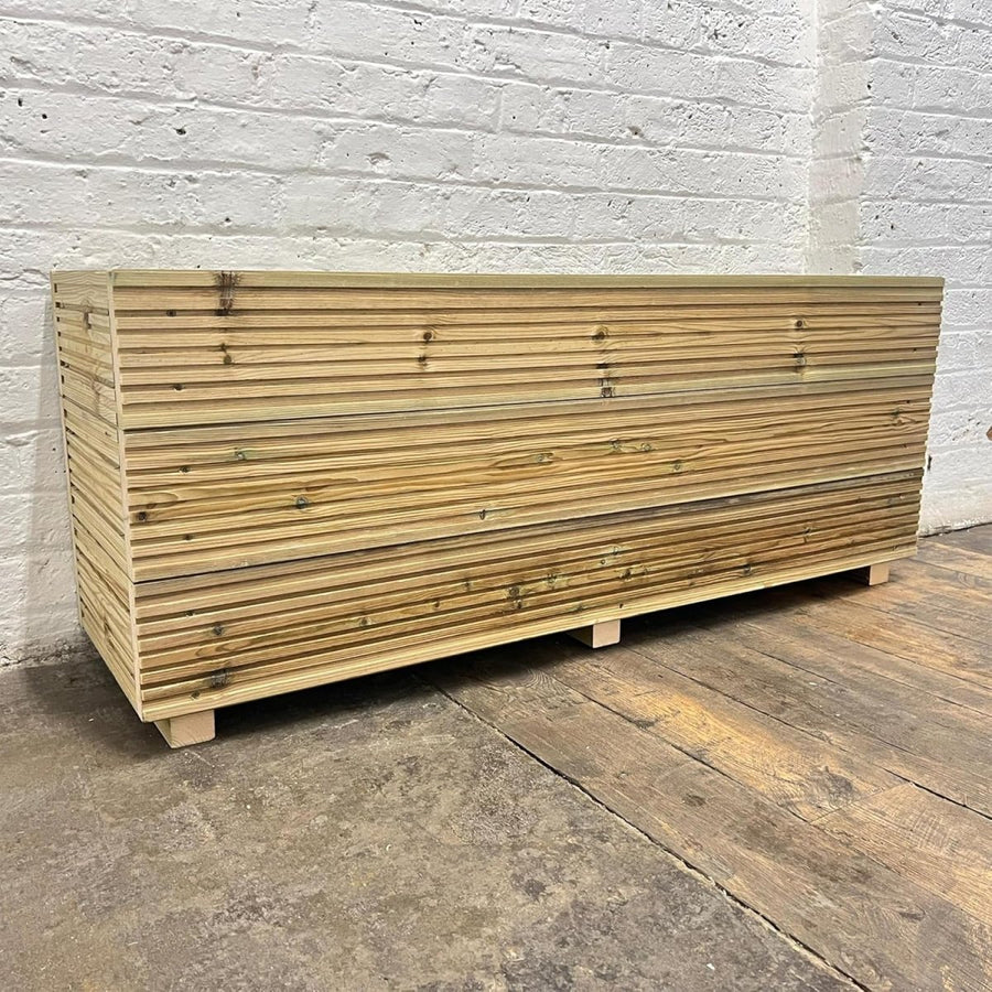 Large Wooden Garden Planter 120cm Raised Herb Trough Outdoor - Kwikley
