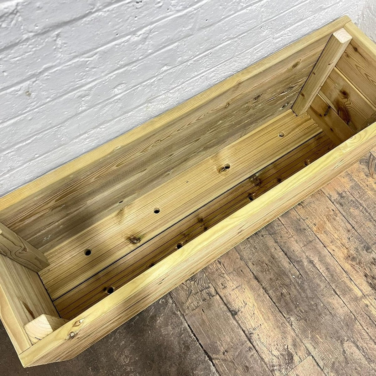 Large Wooden Garden Planter 120cm Raised Herb Trough Outdoor - Kwikley