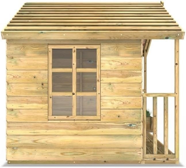 Large Wooden Garden Wendy House Kids Outdoor Play Shed 5x5ft - Kwikley