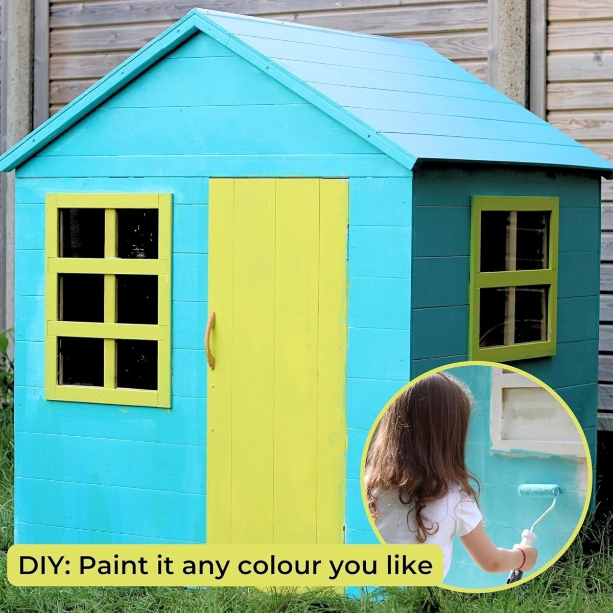 Large Wooden Kids Playhouse Indoor Outdoor Garden House Easy Build - Kwikley