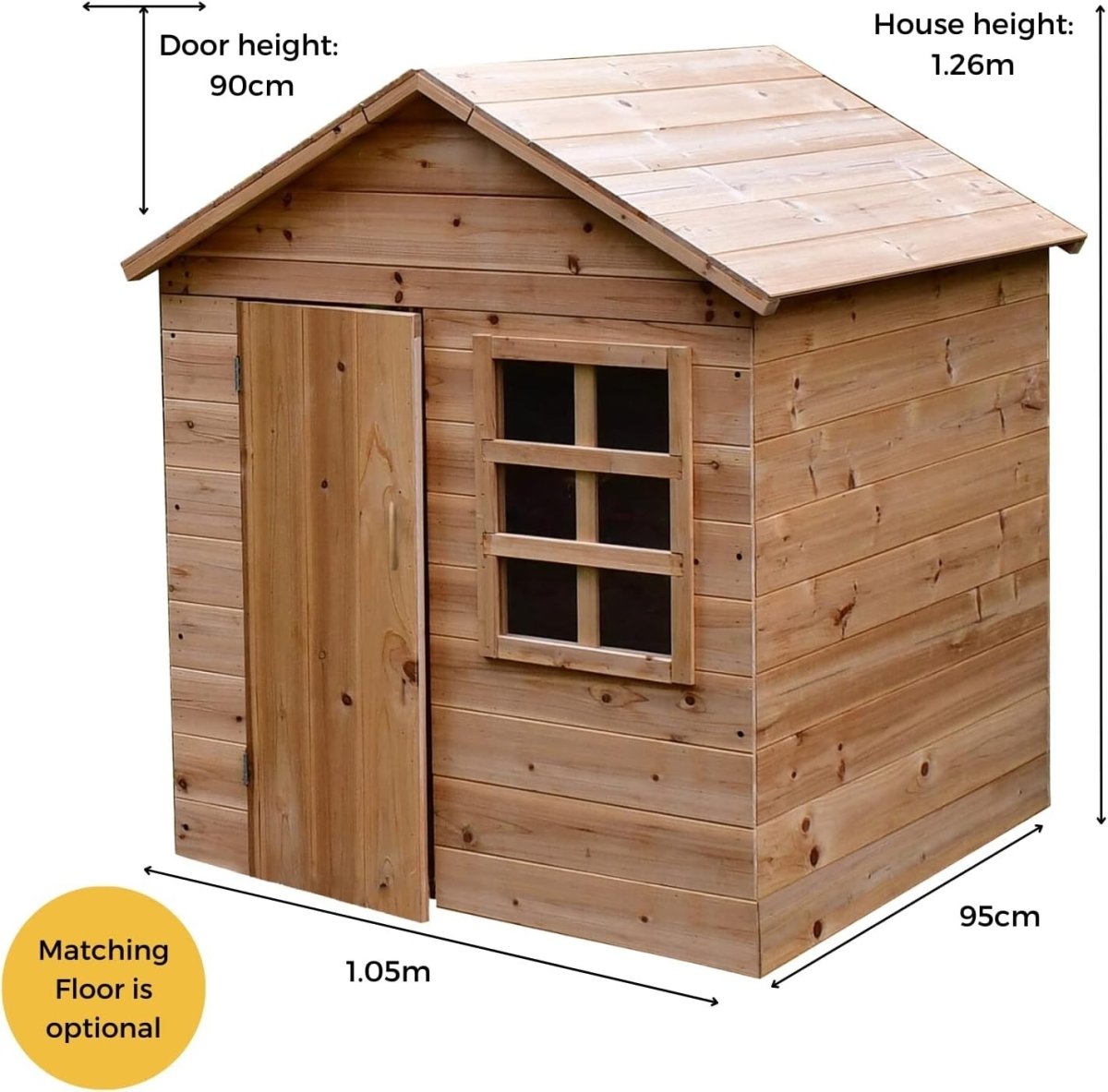 Large Wooden Kids Playhouse Indoor Outdoor Garden House Easy Build - Kwikley