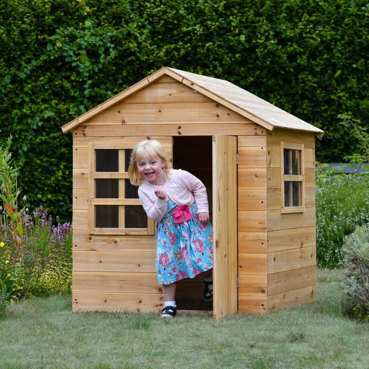 Large Wooden Kids Playhouse Indoor Outdoor Garden House Easy Build - Kwikley