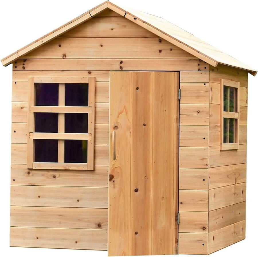 Large Wooden Kids Playhouse Indoor Outdoor Garden House Easy Build - Kwikley