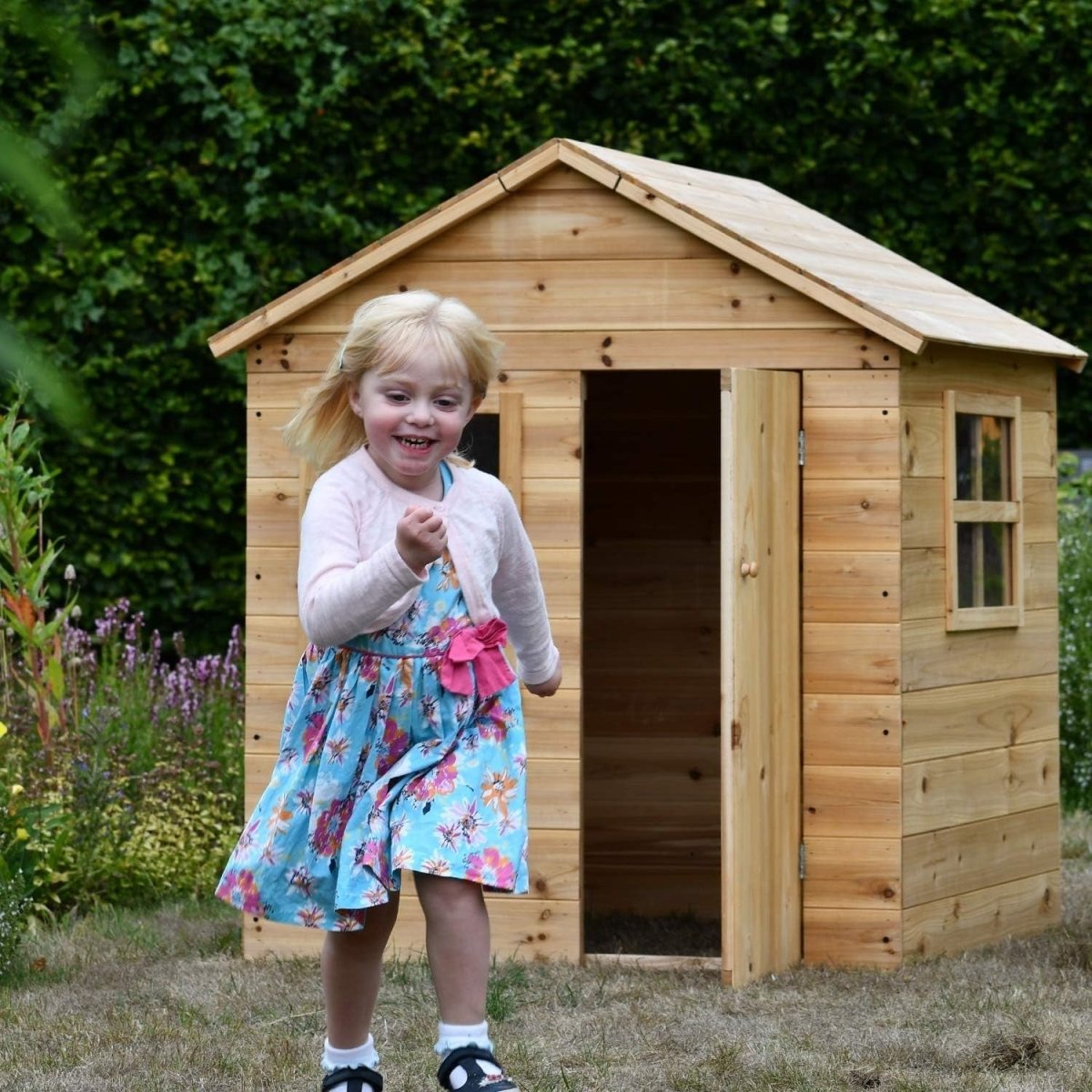 Large Wooden Kids Playhouse Indoor Outdoor Garden House Easy Build - Kwikley