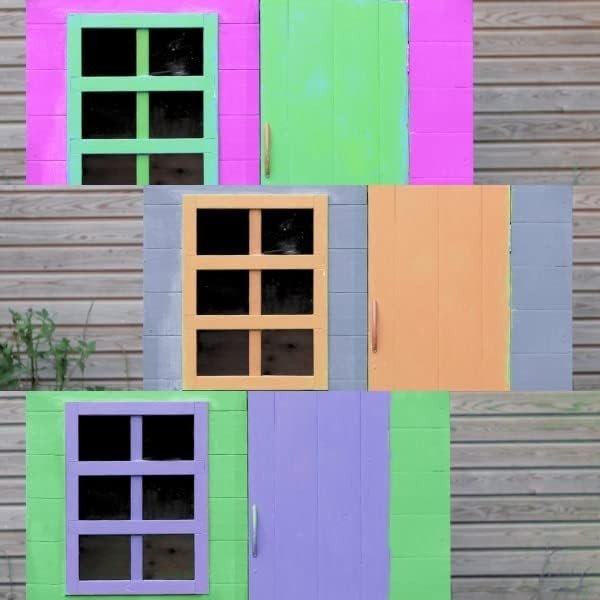 Large Wooden Kids Playhouse Outdoor w Floor Mud Kitchen Working Tap - Kwikley
