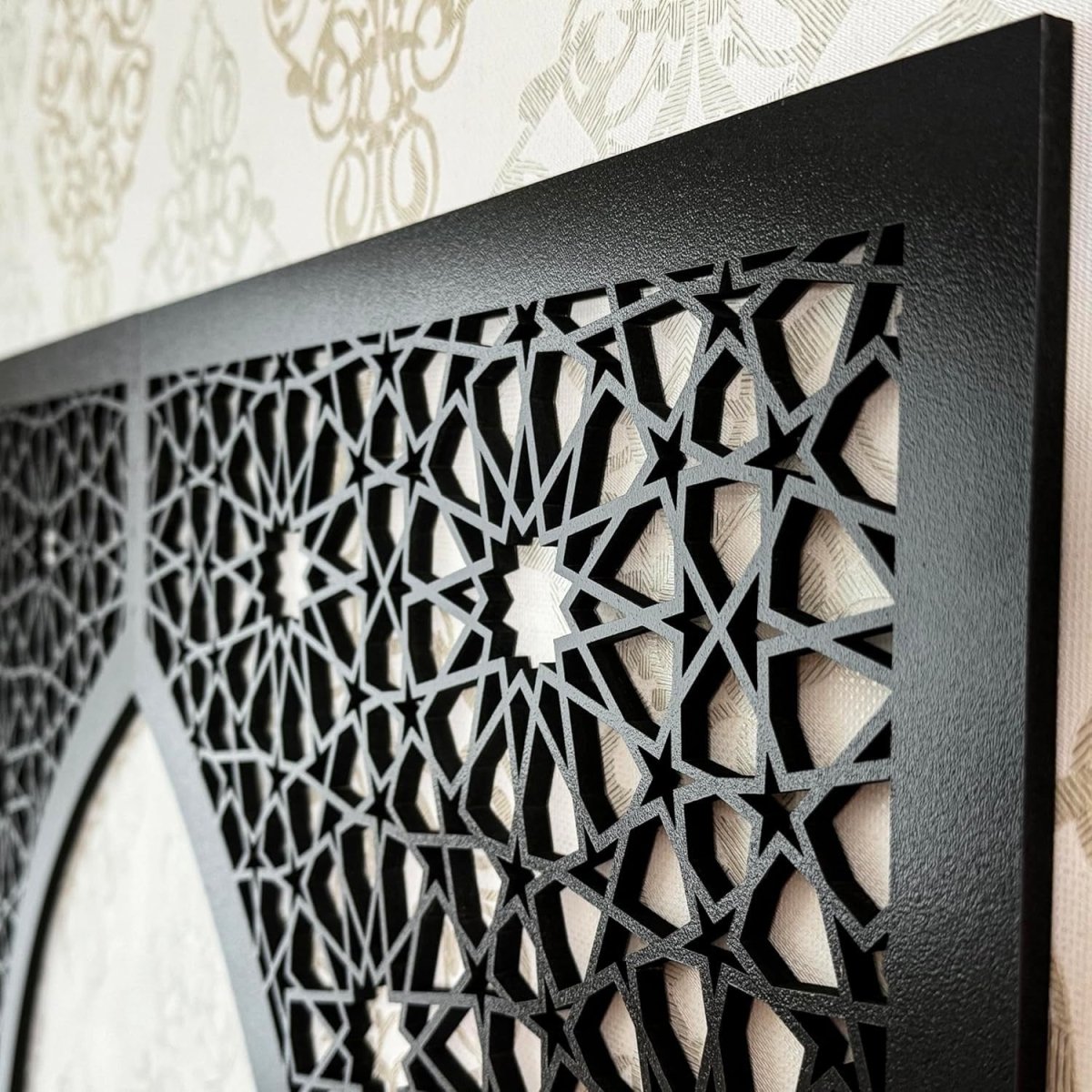 Large Wooden Mihrab Wall Art 180x120cm Islamic Prayer Decor - Kwikley