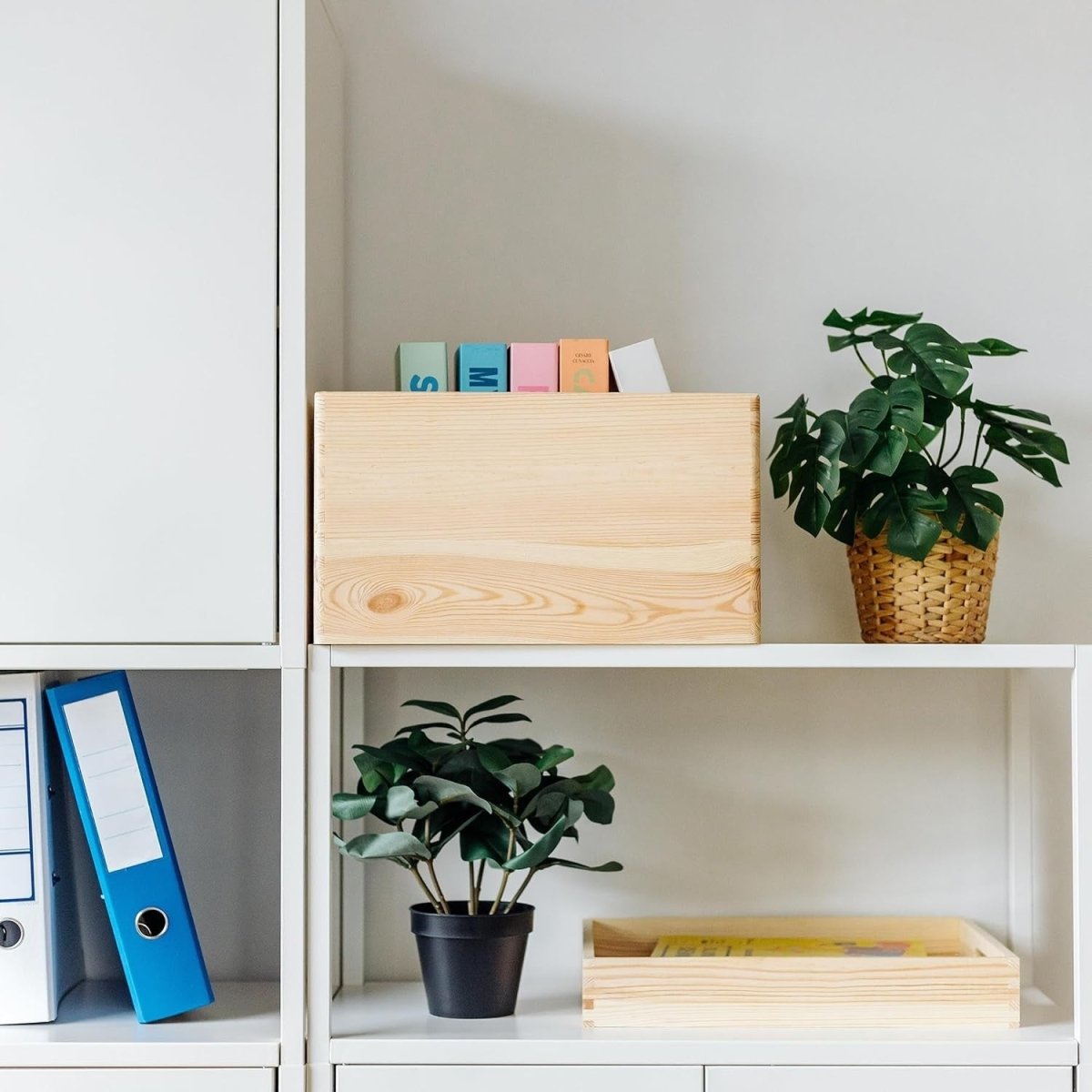 Large Wooden Storage Box with Lid 40x30x24cm Organizer for Home & Gifts - Kwikley