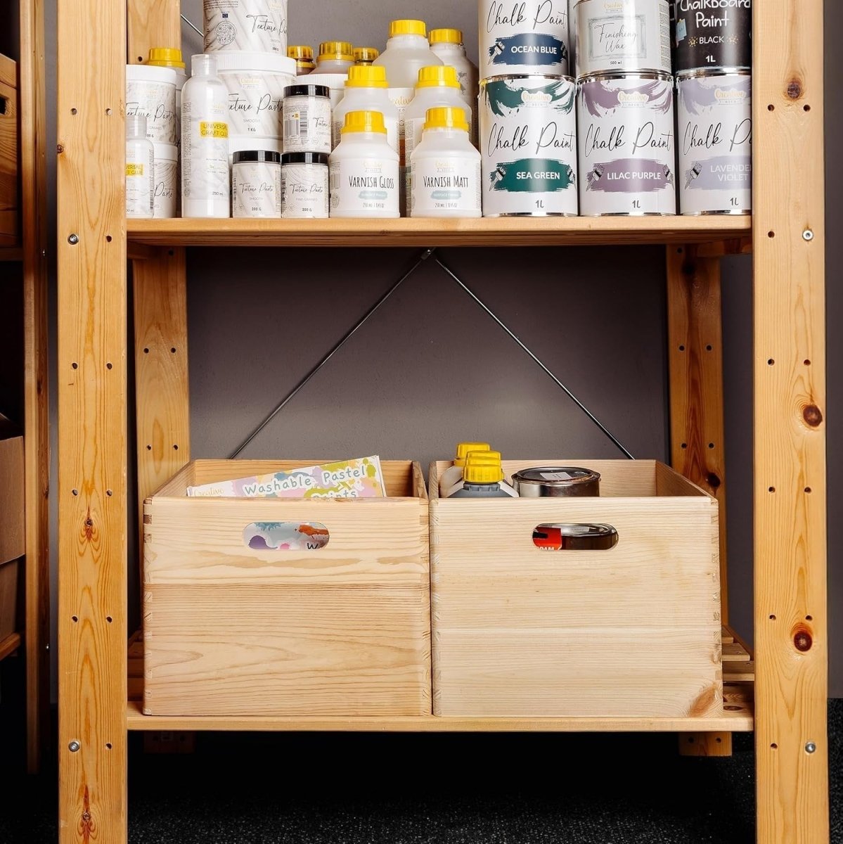 Large Wooden Storage Box with Lid 40x30x24cm Organizer for Home & Gifts - Kwikley