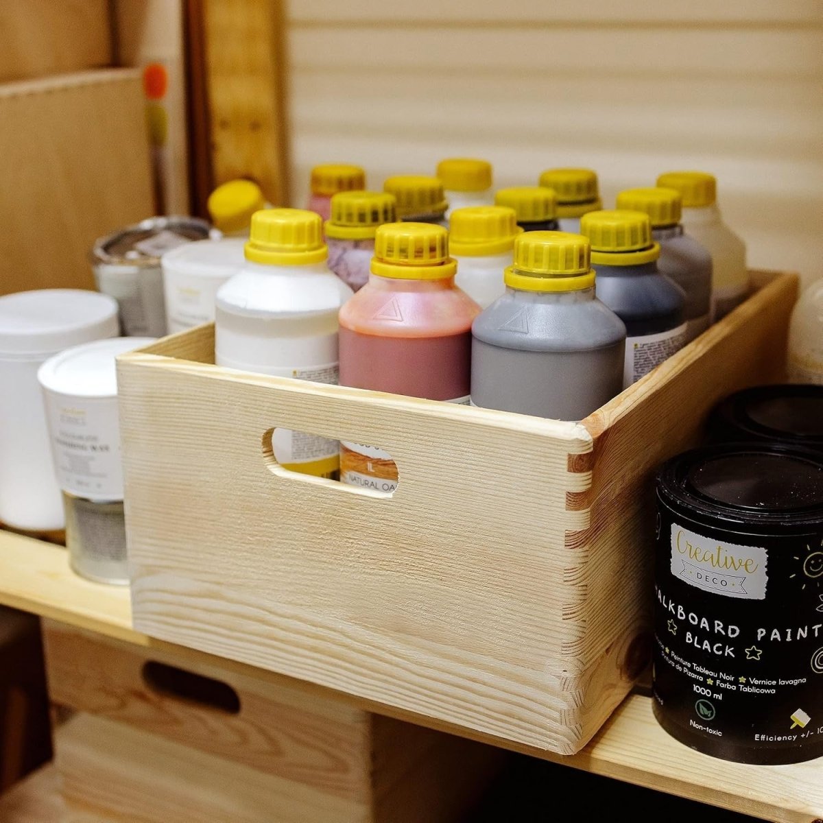 Large Wooden Storage Box with Lid 40x30x24cm Organizer for Home & Gifts - Kwikley