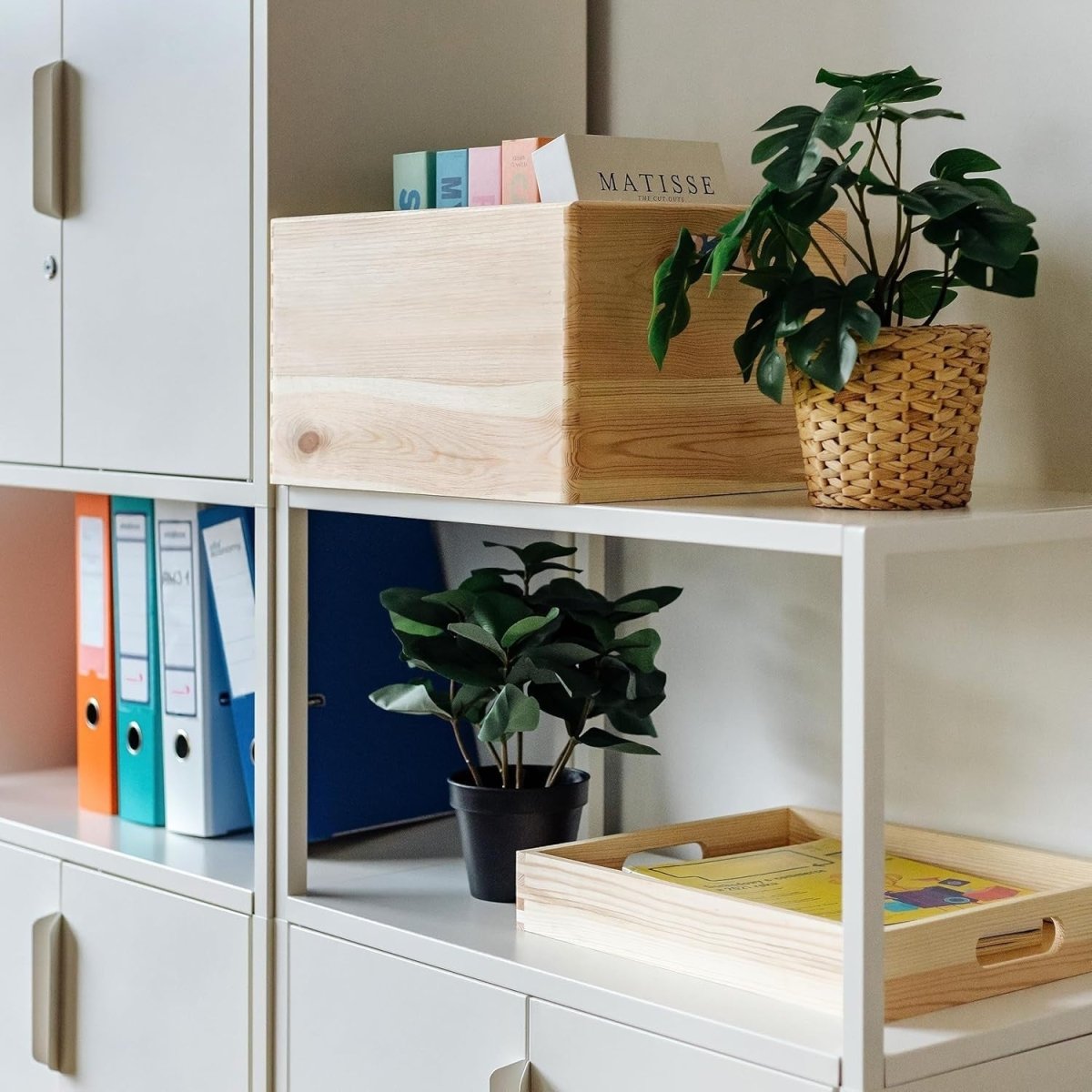 Large Wooden Storage Box with Lid 40x30x24cm Organizer for Home & Gifts - Kwikley