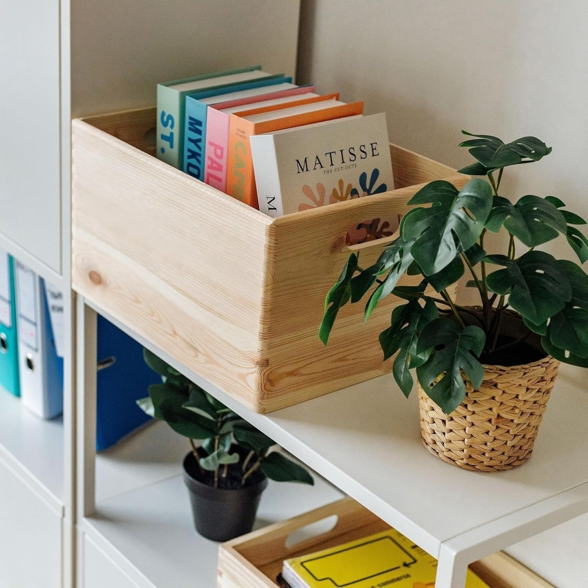 Large Wooden Storage Box with Lid 40x30x24cm Organizer for Home & Gifts - Kwikley