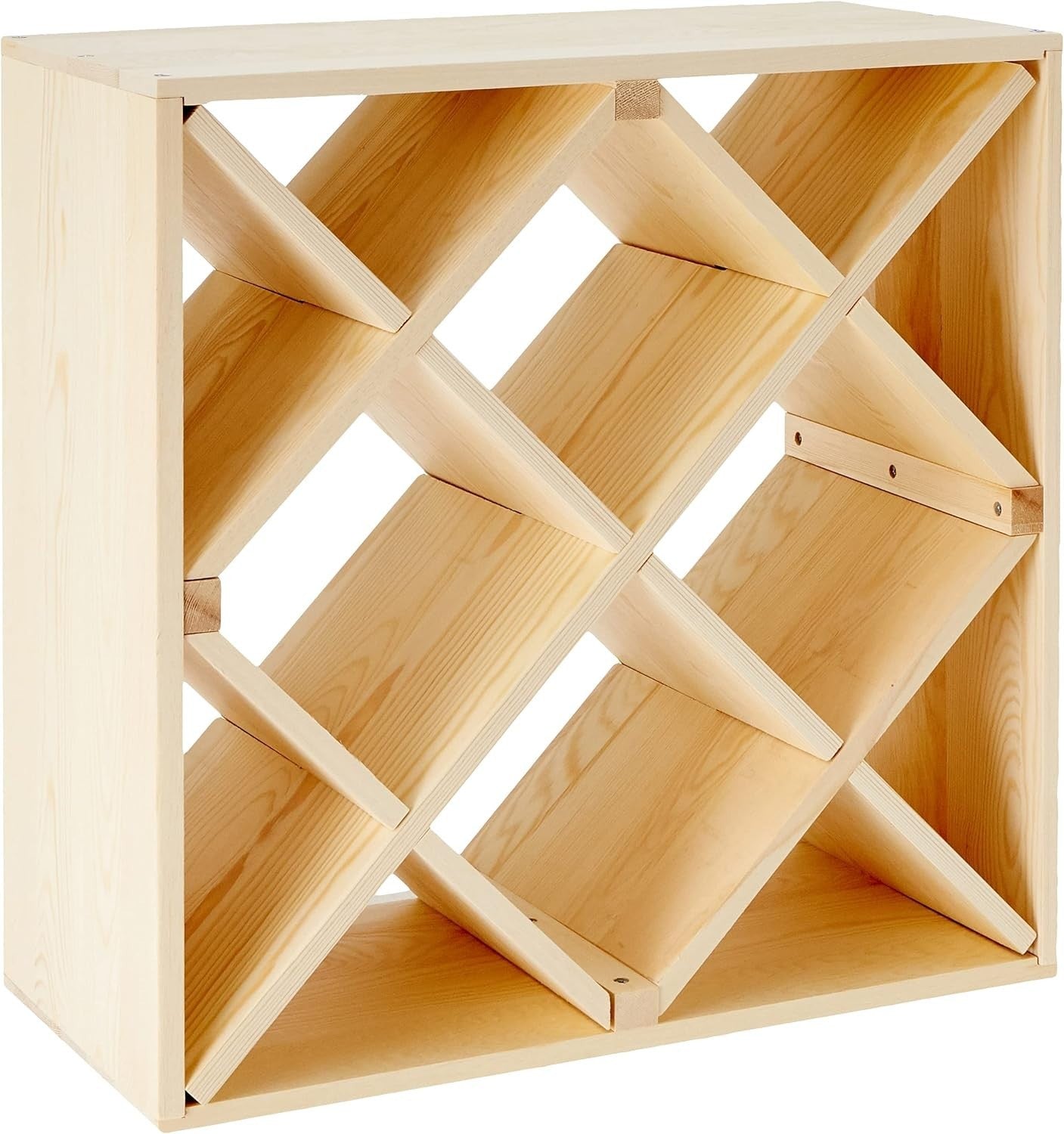 Large Wooden Wine Rack 12 Bottle Storage Shelf Modern Rustic Kitchen Bar Display - Kwikley