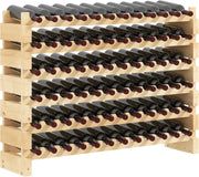 Large Wooden Wine Rack 6 Tier Shelf for 72 Bottles – Freestanding Storage Holder - Kwikley