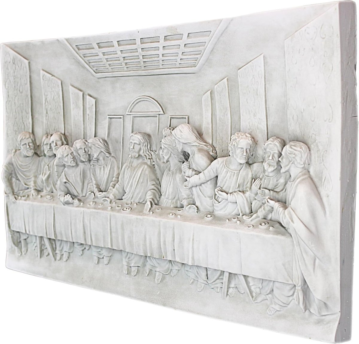 Last Supper Wall Sculpture 58cm Religious Stone Effect Plaque - Kwikley
