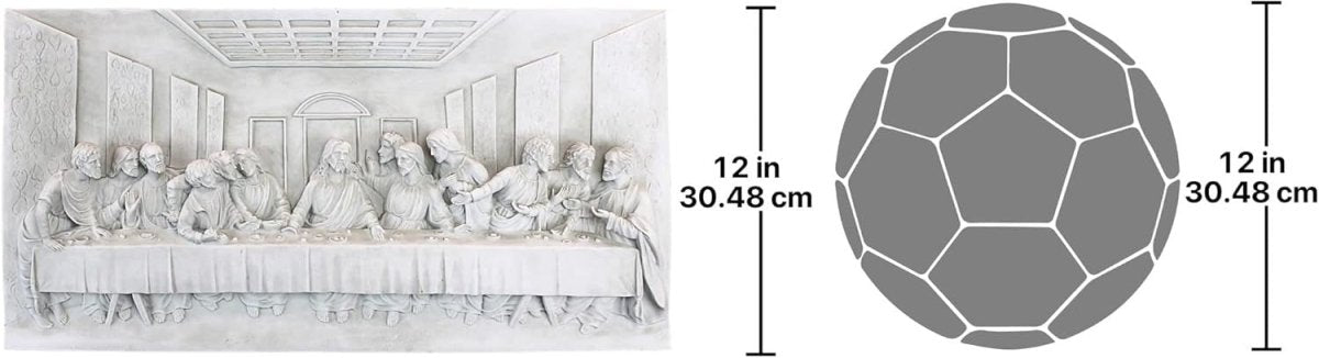 Last Supper Wall Sculpture 58cm Religious Stone Effect Plaque - Kwikley