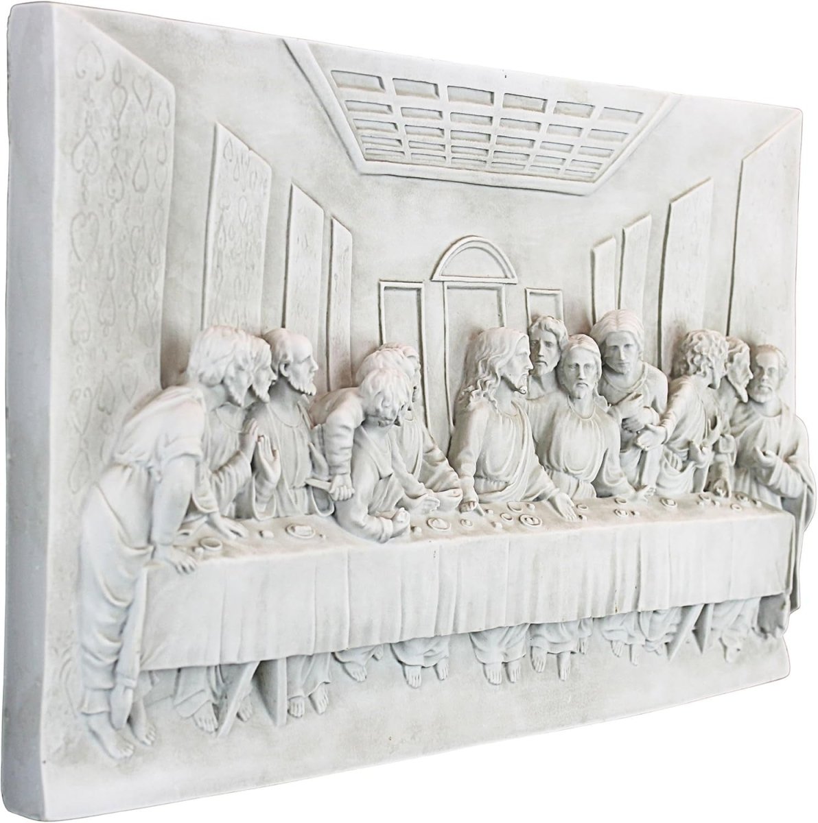 Last Supper Wall Sculpture 58cm Religious Stone Effect Plaque - Kwikley