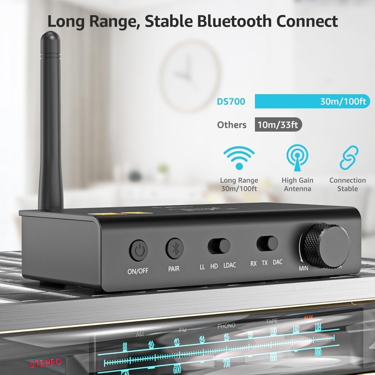 LDAC Bluetooth Transmitter Receiver High - Res Audio DS700 - Kwikley