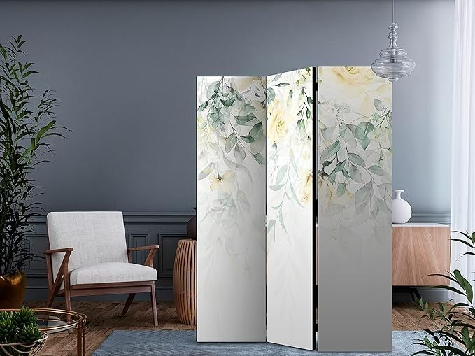 Leaf Rose Acoustic Room Divider 135x172cm Double Sided Folding Screen - Kwikley