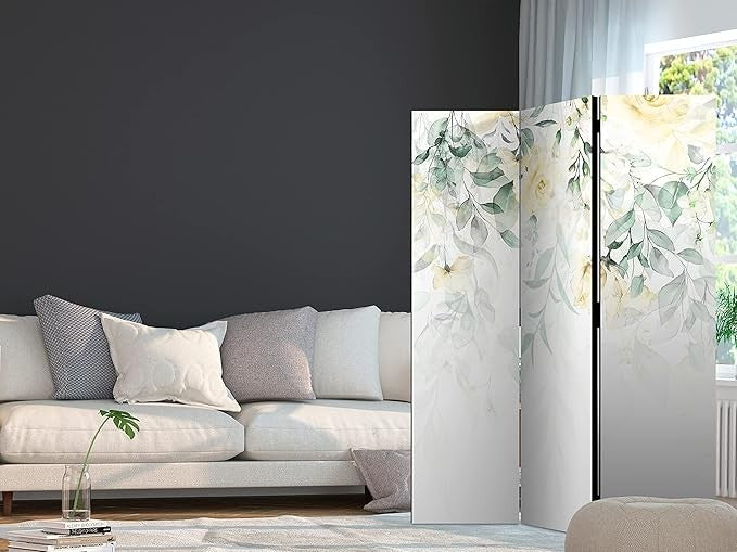 Leaf Rose Acoustic Room Divider 135x172cm Double Sided Folding Screen - Kwikley