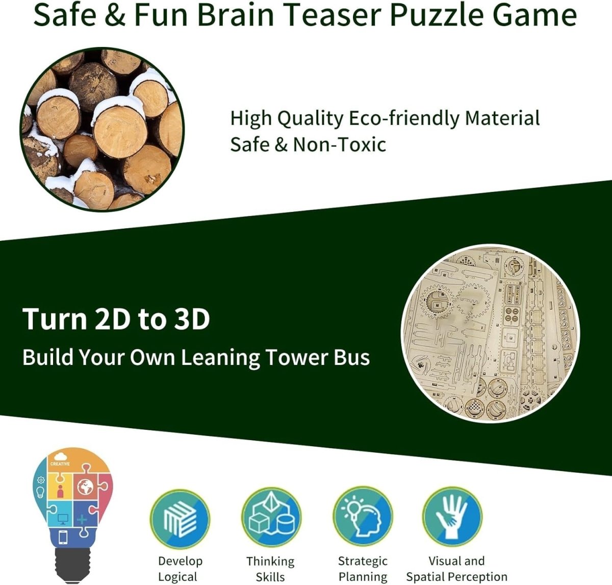 Leaning Tower of Pisa 3D Wooden Puzzle DIY Architecture Model 151PCS - Kwikley