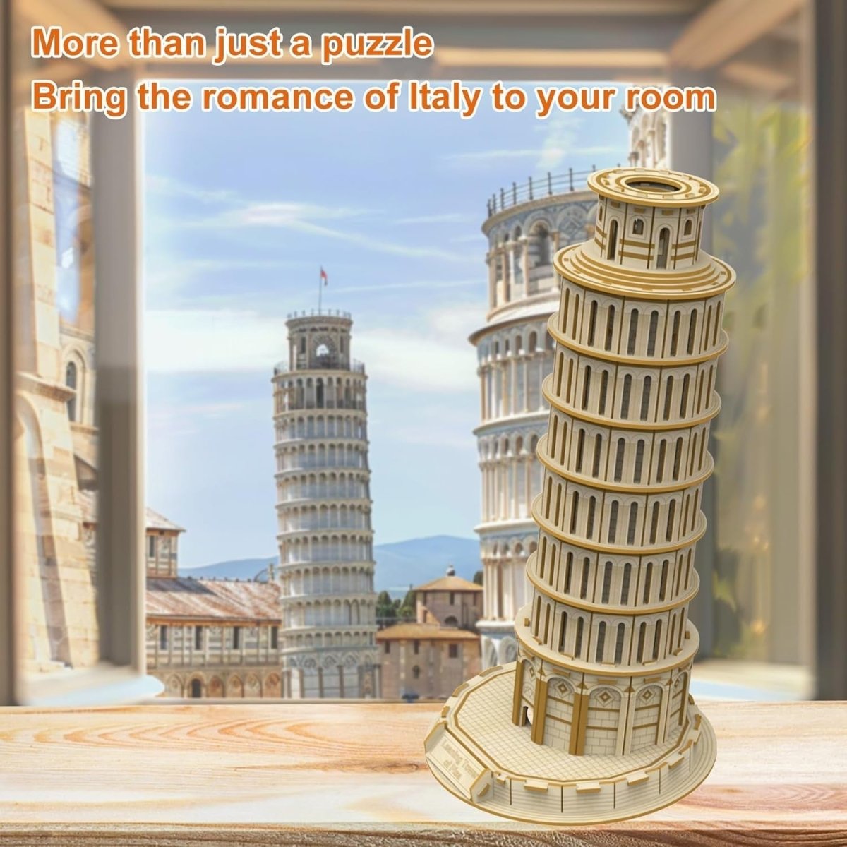 Leaning Tower of Pisa 3D Wooden Puzzle DIY Architecture Model 151PCS - Kwikley