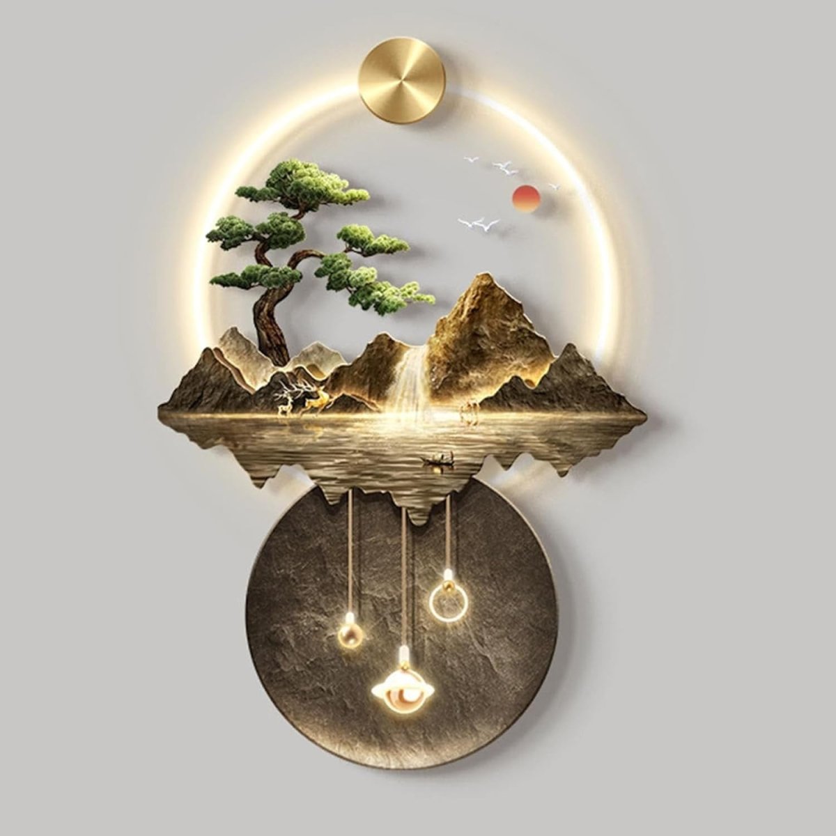 LED 3D Wall Art Mountain Landscape Light Decor 50x70cm - Kwikley