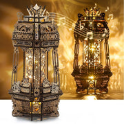 LED 3D Wooden Puzzle Lamp DIY Music Box Projector Night Light Decor - Kwikley