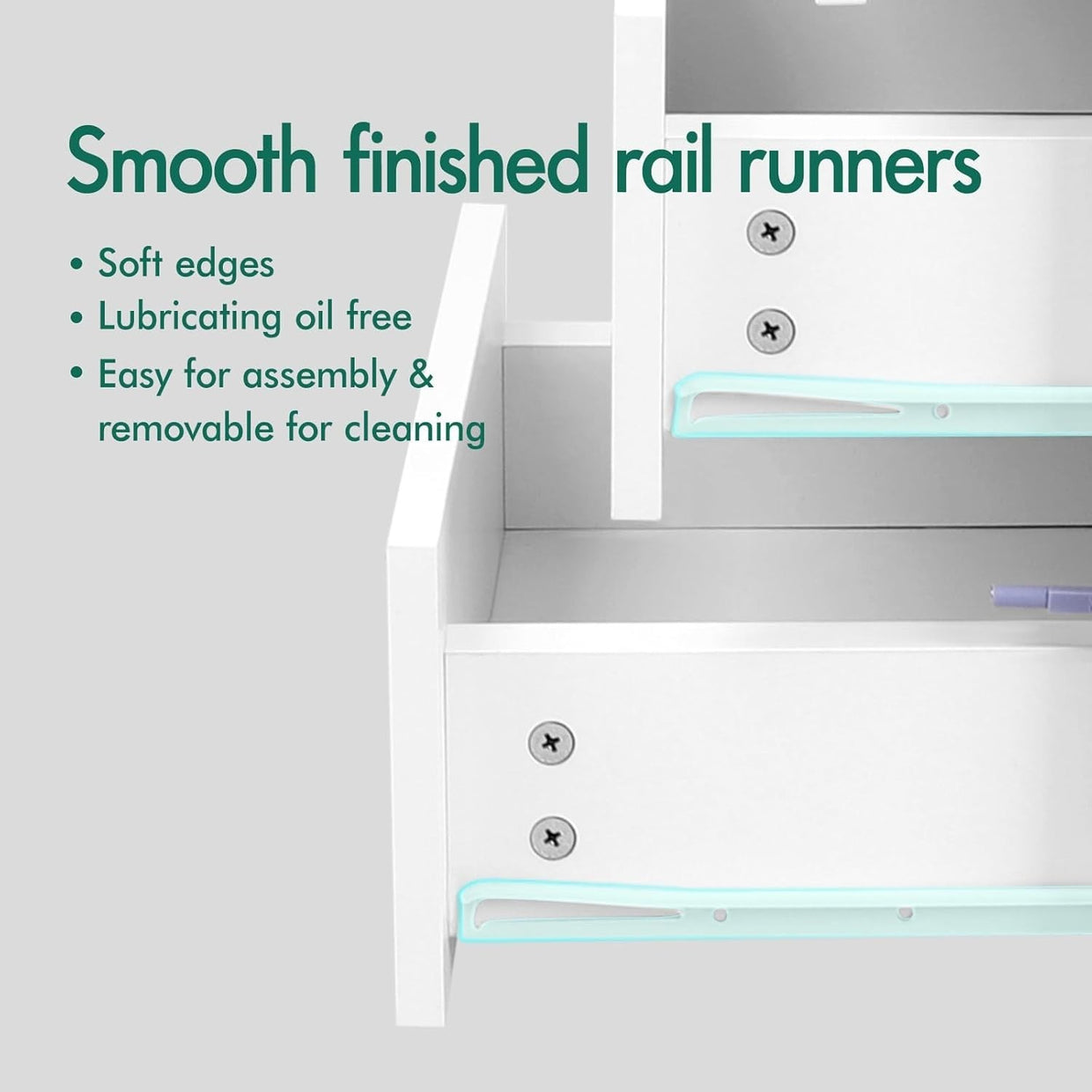 LED Bedside Table with 2 Drawers & RGB Lights | Modern High Gloss Nightstand - Kwikley