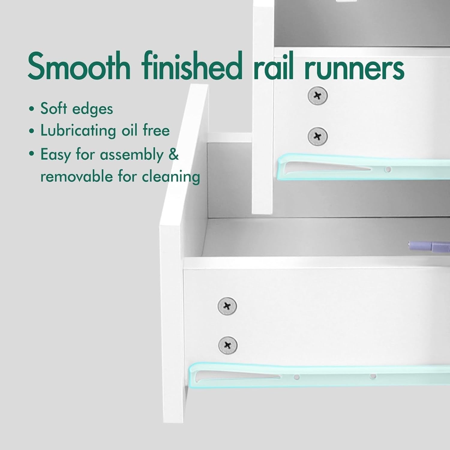 LED Bedside Table with 2 Drawers & RGB Lights | Modern High Gloss Nightstand - Kwikley