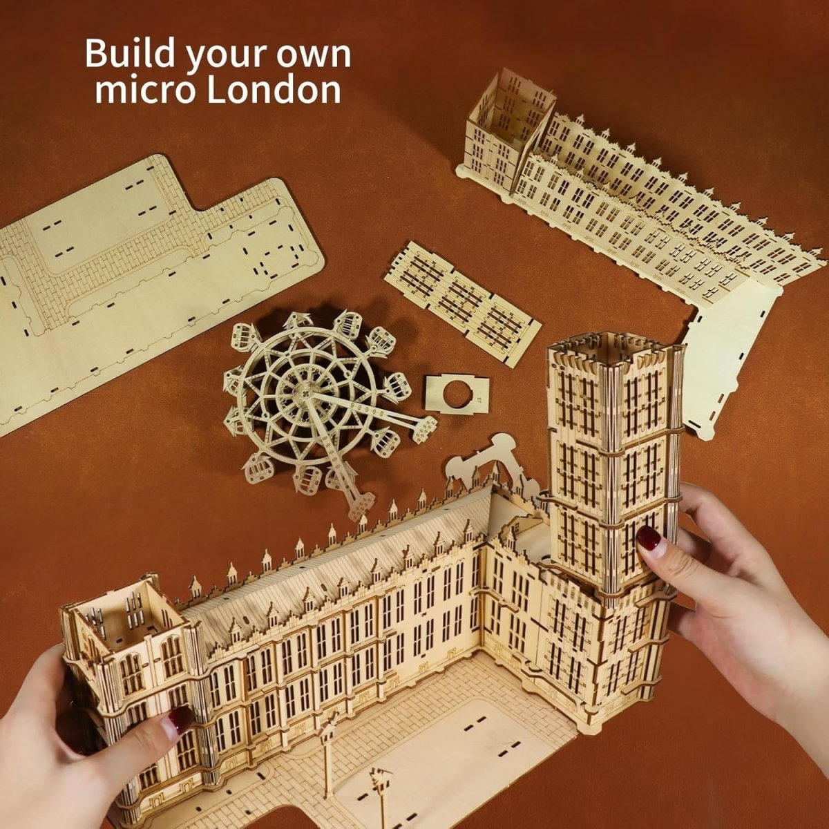 LED Big Ben Clock 3D Wooden Puzzle Ferris Wheel Model Kit Gift - Kwikley