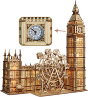 LED Big Ben Clock 3D Wooden Puzzle Ferris Wheel Model Kit Gift - Kwikley