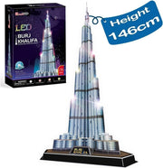 LED Burj Khalifa 3D Puzzle 136 Piece Dubai Tower Model Kit 146cm - Kwikley