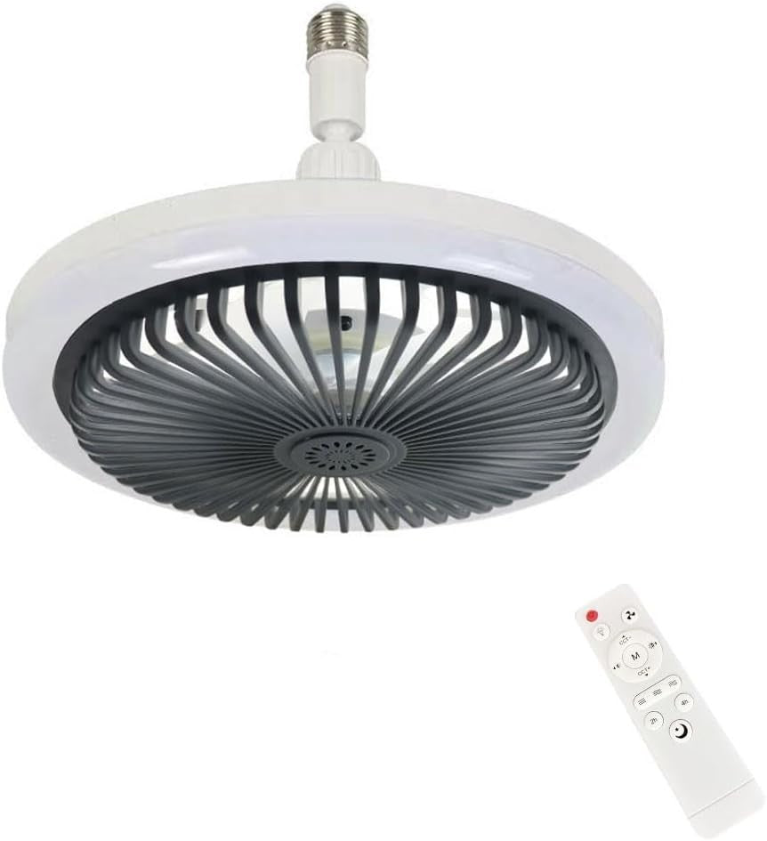 LED Ceiling Fan Light 3 Speeds 3 Colors Dark Grey - Kwikley