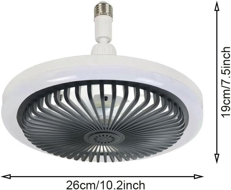 LED Ceiling Fan Light 3 Speeds 3 Colors Dark Grey - Kwikley