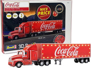 LED Coca Cola Truck 3D Puzzle Christmas Model Kit 168pc Holiday Display - Kwikley