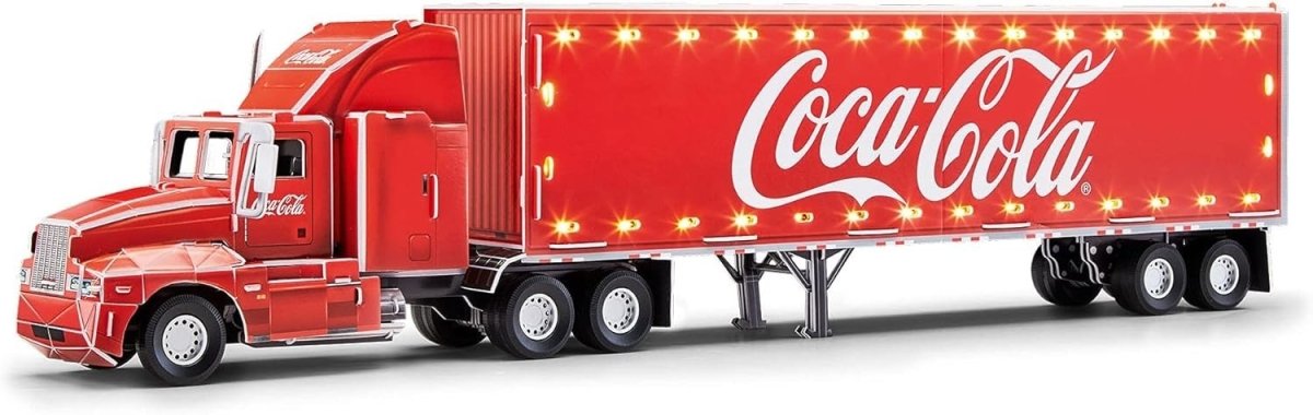LED Coca Cola Truck 3D Puzzle Christmas Model Kit 168pc Holiday Display - Kwikley