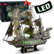 LED Flying Dutchman Ghost Ship 3D Puzzle 360 Piece Pirate Model Kit - Kwikley
