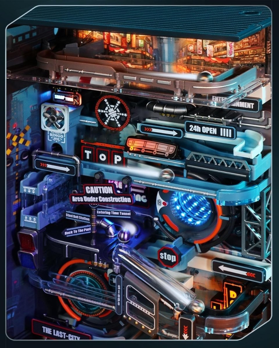 LED Marble Run 3D Puzzle Model Kit Gaming Desk Decor DIY City Gift - Kwikley