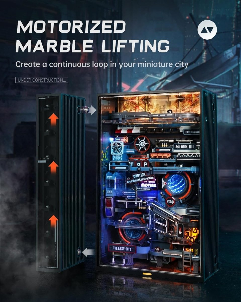 LED Marble Run 3D Puzzle Model Kit Gaming Desk Decor DIY City Gift - Kwikley