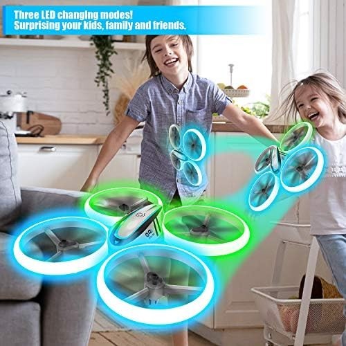 LED Mini Drone for Kids 360° Flip Headless Mode Altitude Hold Toy Gift Batteries - Kwikley