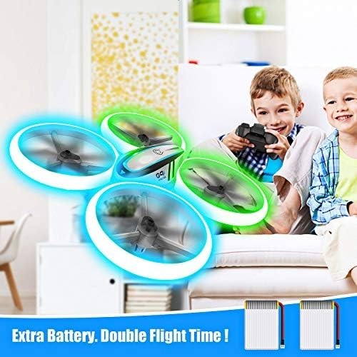 LED Mini Drone for Kids 360° Flip Headless Mode Altitude Hold Toy Gift Batteries - Kwikley