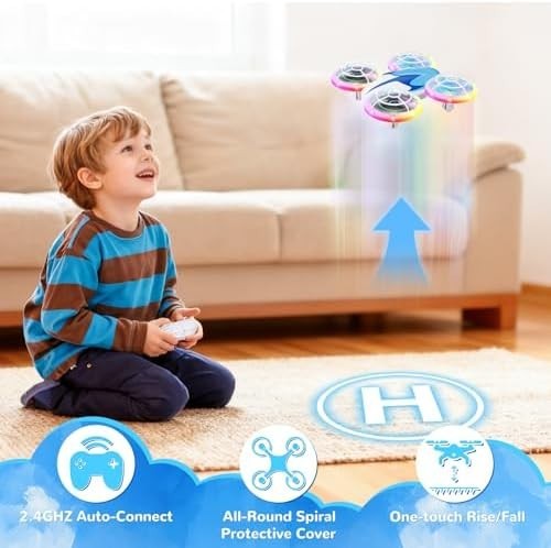 LED Mini Drone for Kids 3D Flip Headless Mode Altitude Hold Toy Gift Quadcopter - Kwikley