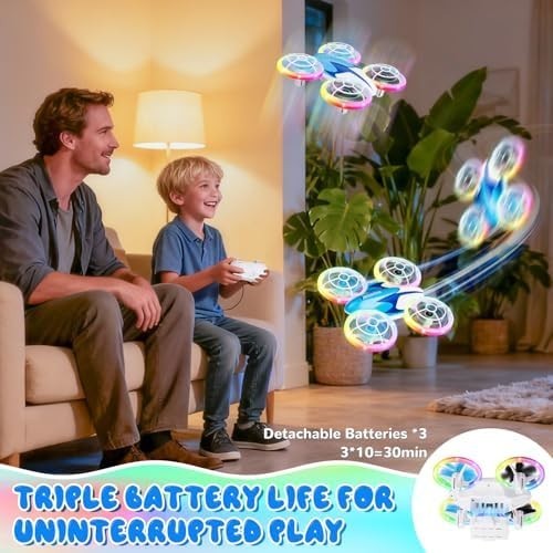 LED Mini Drone for Kids 3D Flip Headless Mode Altitude Hold Toy Gift Quadcopter - Kwikley