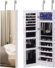 LED Mirror Jewelry Cabinet Wall Mounted Lockable Storage Organizer - Kwikley