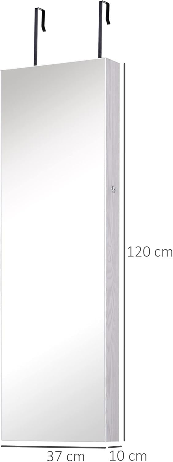 LED Mirror Jewelry Cabinet Wall Mounted Lockable Storage Organizer - Kwikley