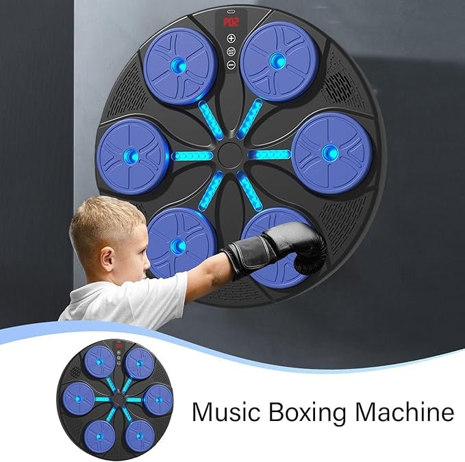LED Music Boxing Machine 8 Modes RGB Wall Punch Pad Bluetooth Home Trainer - Kwikley