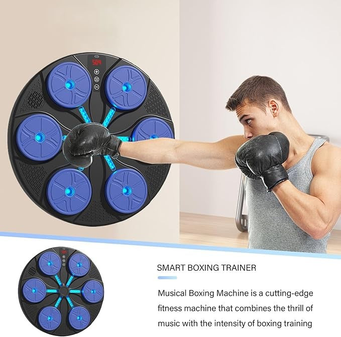 LED Music Boxing Machine 8 Modes RGB Wall Punch Pad Bluetooth Home Trainer - Kwikley