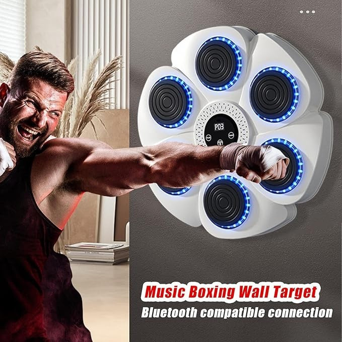 LED Music Boxing Punch Pad Bluetooth Wall Mounted Fitness Training Machine - Kwikley