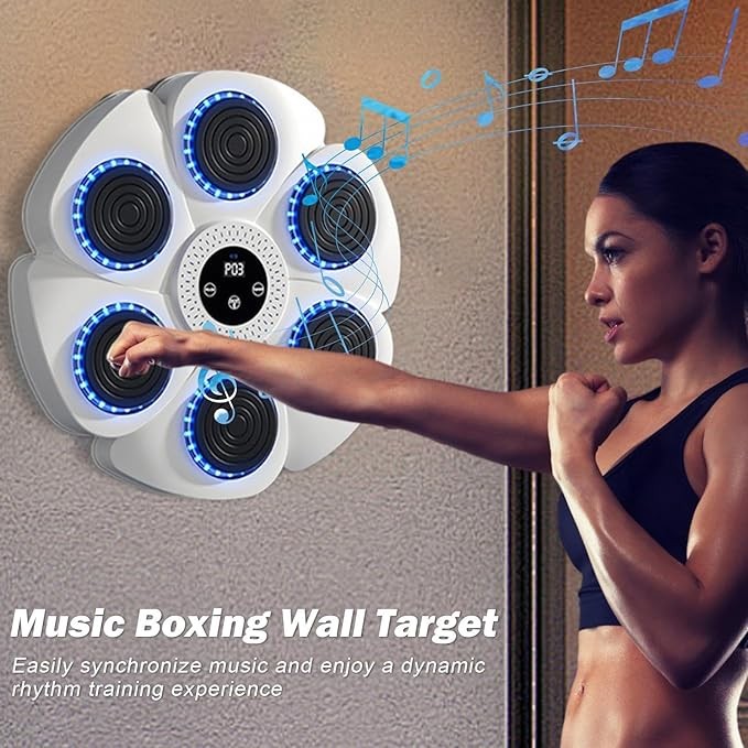 LED Music Boxing Punch Pad Bluetooth Wall Mounted Fitness Training Machine - Kwikley