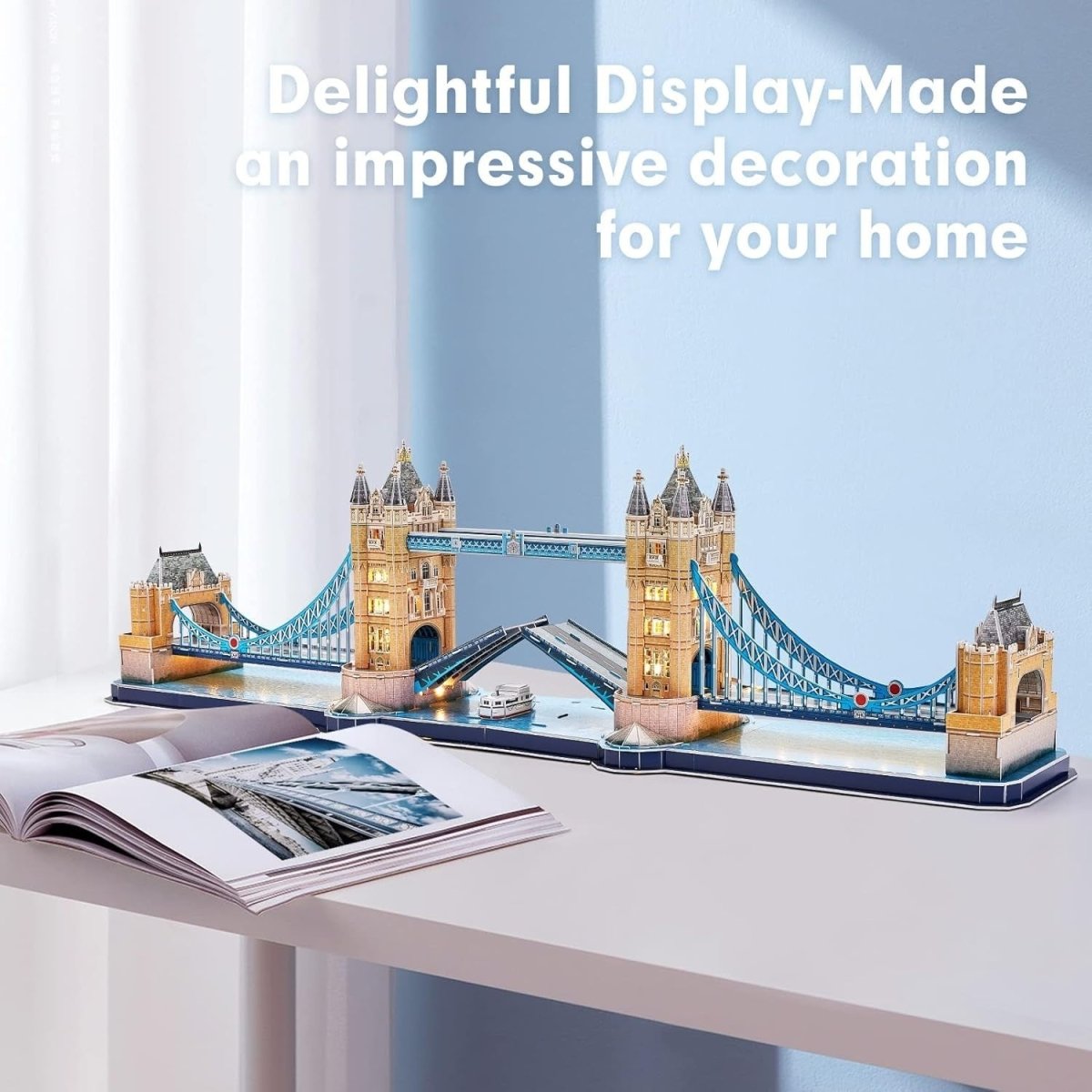 LED Tower Bridge London 3D Puzzle 222 Piece Model Kit Souvenir Gift - Kwikley